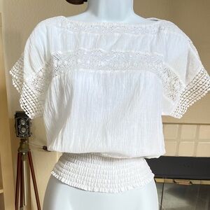 Kirra White Lace Accent Blouse
